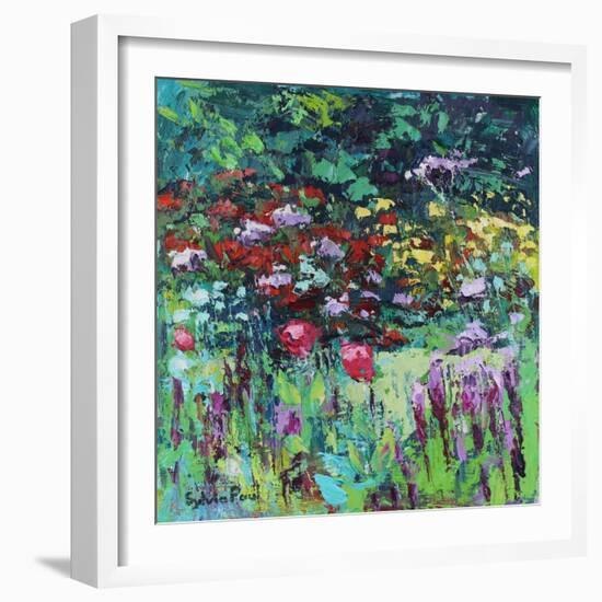 Poppies in the Garden, 2021 (oil on canvas)-Sylvia Paul-Framed Giclee Print