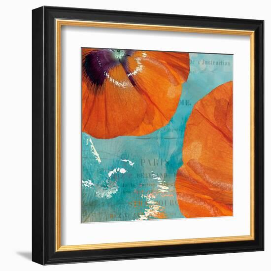 Poppies in the Sky II-Sabine Berg-Framed Art Print