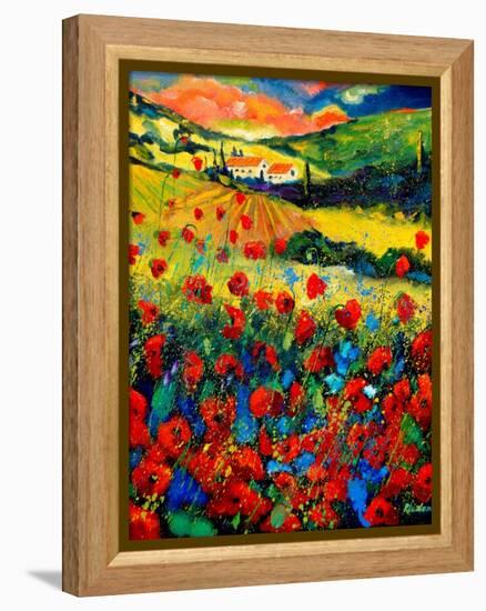 Poppies In Tuscany-Pol Ledent-Framed Stretched Canvas