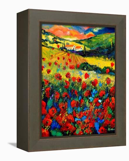 Poppies In Tuscany-Pol Ledent-Framed Stretched Canvas