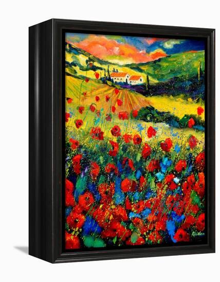 Poppies In Tuscany-Pol Ledent-Framed Stretched Canvas