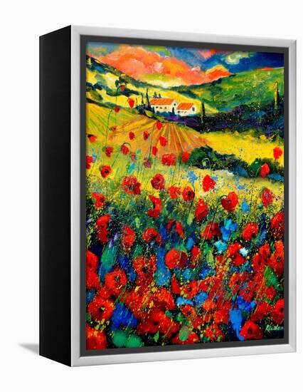 Poppies In Tuscany-Pol Ledent-Framed Stretched Canvas