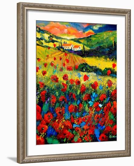 Poppies In Tuscany-Pol Ledent-Framed Art Print