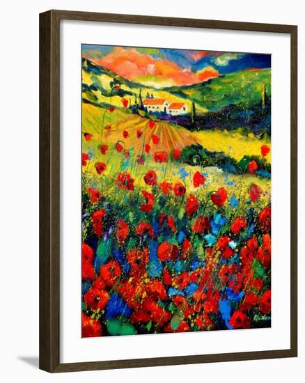 Poppies In Tuscany-Pol Ledent-Framed Art Print