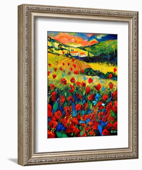 Poppies In Tuscany-Pol Ledent-Framed Premium Giclee Print