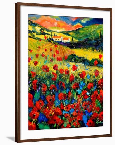 Poppies In Tuscany-Pol Ledent-Framed Art Print