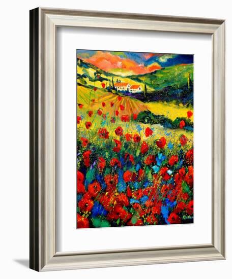 Poppies In Tuscany-Pol Ledent-Framed Art Print