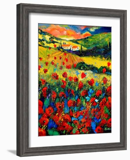 Poppies In Tuscany-Pol Ledent-Framed Art Print