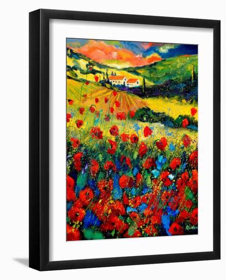 Poppies In Tuscany-Pol Ledent-Framed Art Print