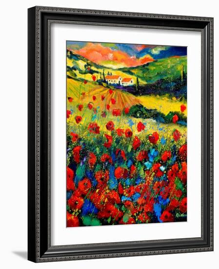 Poppies In Tuscany-Pol Ledent-Framed Art Print