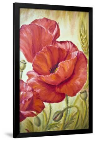16x24/" Hand Painted Red Poppies Flower Oil Painting On Canvas Wall Art