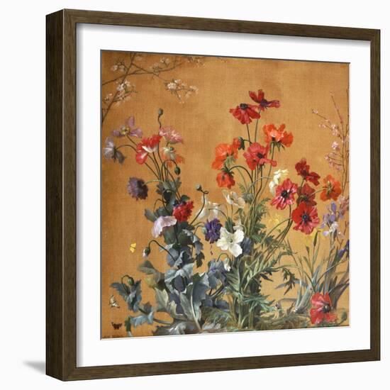 Poppies, Irises and Blossom-Jean Benner-Framed Giclee Print