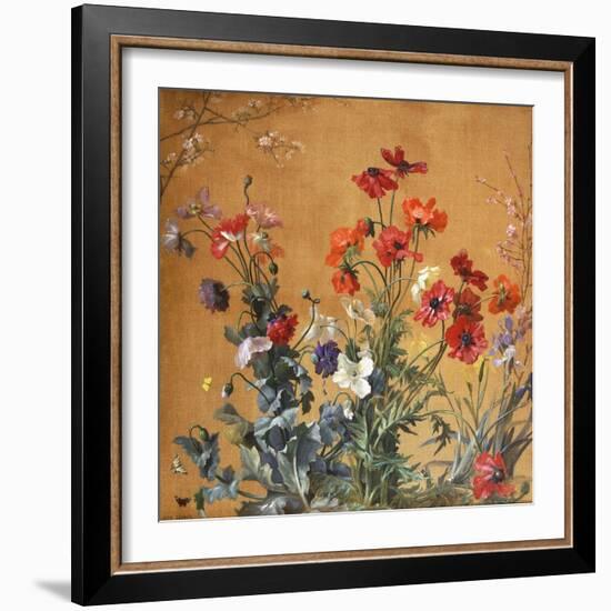 Poppies, Irises and Blossom-Jean Benner-Framed Giclee Print