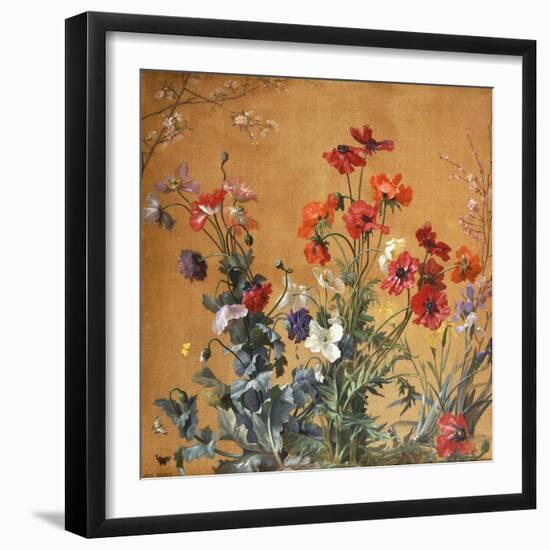 Poppies, Irises and Blossom-Jean Benner-Framed Giclee Print