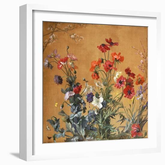 Poppies, Irises and Blossom-Jean Benner-Framed Giclee Print