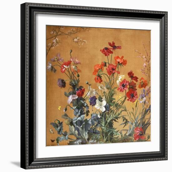 Poppies, Irises and Blossom-Jean Benner-Framed Giclee Print