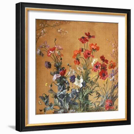 Poppies, Irises and Blossom-Jean Benner-Framed Giclee Print