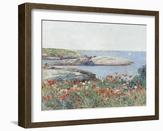Poppies, Isles of Shoals, by Childe Hassam, 1891, American impressionist painting,-Childe Hassam-Framed Art Print
