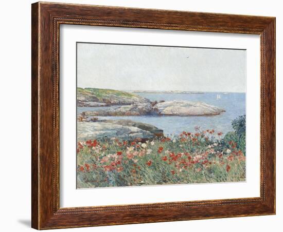 Poppies, Isles of Shoals, by Childe Hassam, 1891, American impressionist painting,-Childe Hassam-Framed Art Print