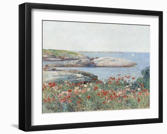 Poppies, Isles of Shoals, by Childe Hassam, 1891, American impressionist painting,-Childe Hassam-Framed Art Print