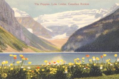 Poppies, Lake Louise, Canadian Rockies' Art Print | Art.com