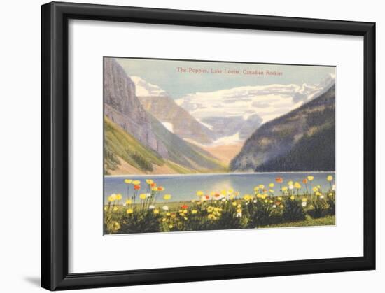 Poppies, Lake Louise, Canadian Rockies-null-Framed Art Print