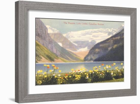 Poppies, Lake Louise, Canadian Rockies-null-Framed Art Print