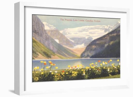 Poppies, Lake Louise, Canadian Rockies-null-Framed Art Print