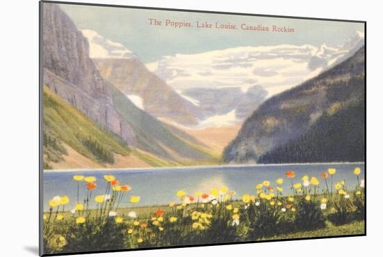 Poppies, Lake Louise, Canadian Rockies-null-Mounted Art Print