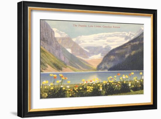 Poppies, Lake Louise, Canadian Rockies-null-Framed Art Print