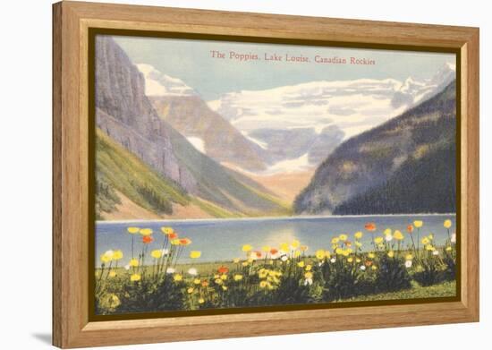 Poppies, Lake Louise, Canadian Rockies-null-Framed Stretched Canvas