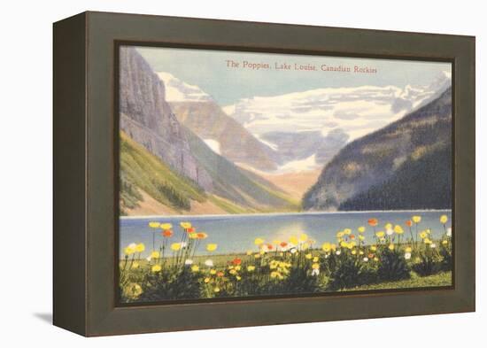 Poppies, Lake Louise, Canadian Rockies-null-Framed Stretched Canvas