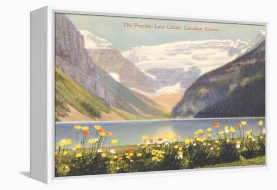 Poppies, Lake Louise, Canadian Rockies-null-Framed Stretched Canvas