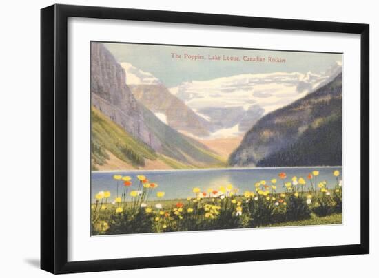 Poppies, Lake Louise, Canadian Rockies-null-Framed Premium Giclee Print