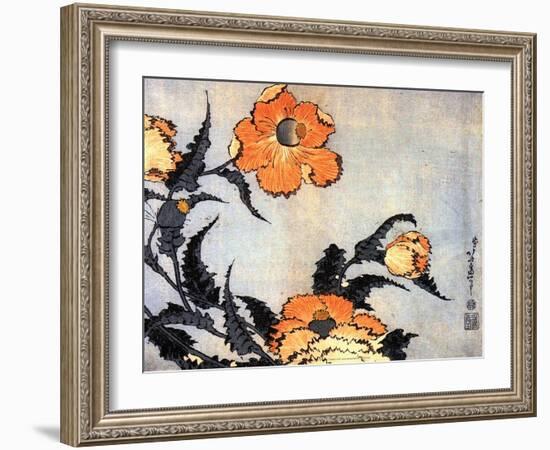 Poppies, late 1820's-Hokusai Hokusai-Framed Art Print