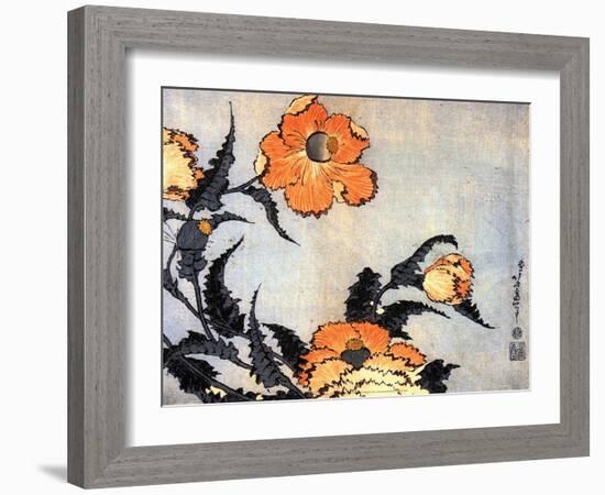 Poppies, late 1820's-Hokusai Hokusai-Framed Art Print