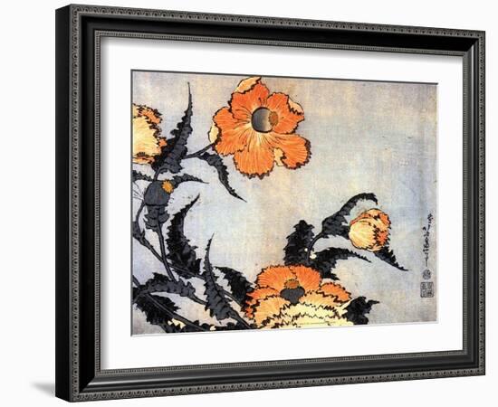 Poppies, late 1820's-Hokusai Hokusai-Framed Art Print