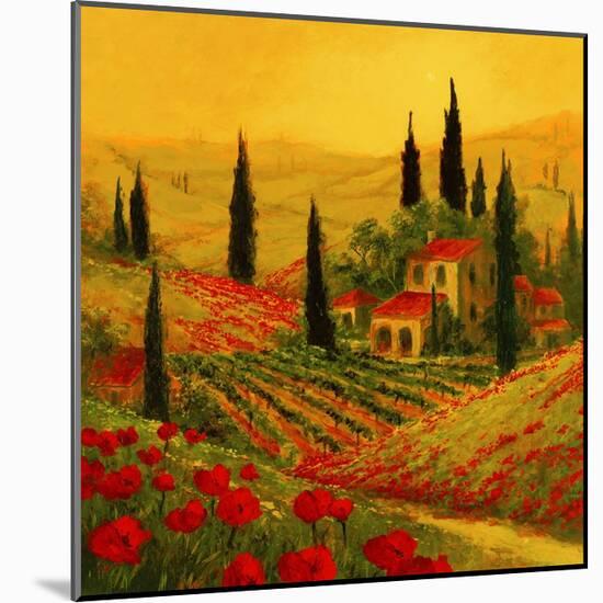 Poppies of Toscano II-Art Fronckowiak-Mounted Art Print