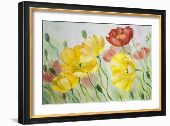 Poppies, Oil Painting on Canvas-Valenty-Framed Art Print