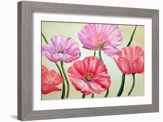 Poppies, Oil Painting on Canvas-Valenty-Framed Art Print