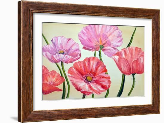 Poppies, Oil Painting on Canvas-Valenty-Framed Art Print