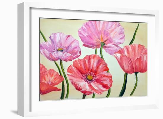 Poppies, Oil Painting on Canvas-Valenty-Framed Art Print