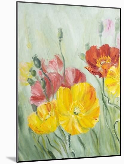 Poppies, Oil Painting on Canvas-Valenty-Mounted Art Print