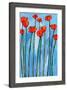 Poppies On Blue - 2 Of 3-Patty Baker-Framed Art Print