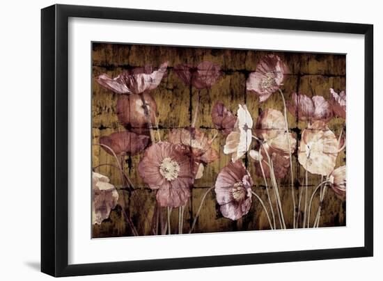 Poppies on Gold-John Seba-Framed Art Print