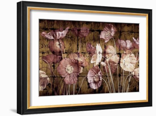 Poppies on Gold-John Seba-Framed Art Print