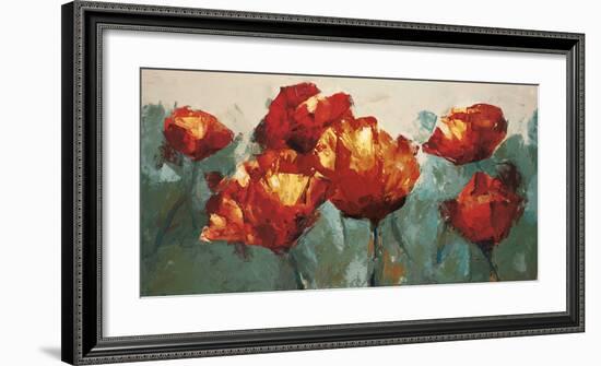 Poppies On Slate-Peter Colbert-Framed Giclee Print