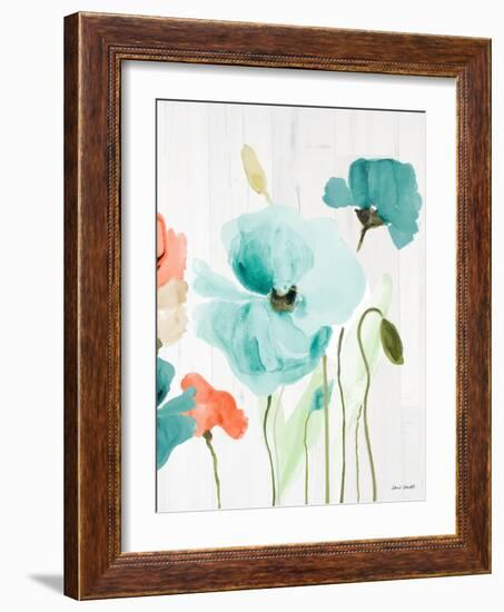 Poppies on Wood I-Lanie Loreth-Framed Art Print