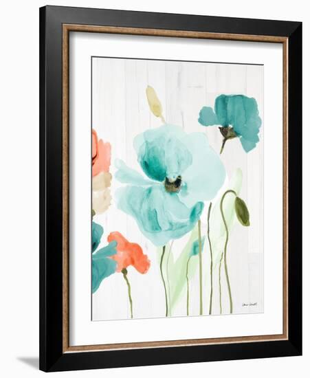 Poppies on Wood I-Lanie Loreth-Framed Art Print