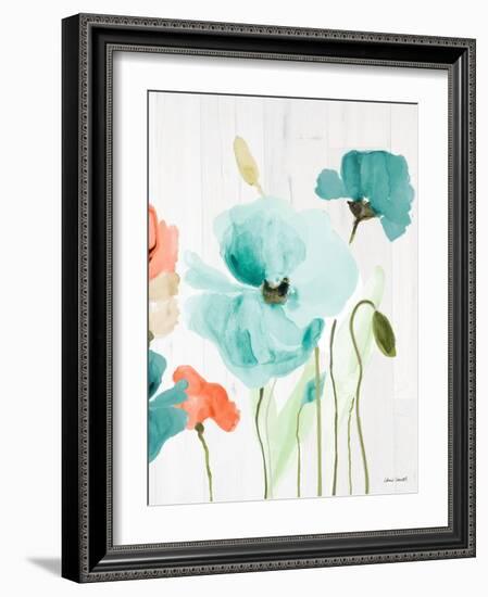 Poppies on Wood I-Lanie Loreth-Framed Art Print